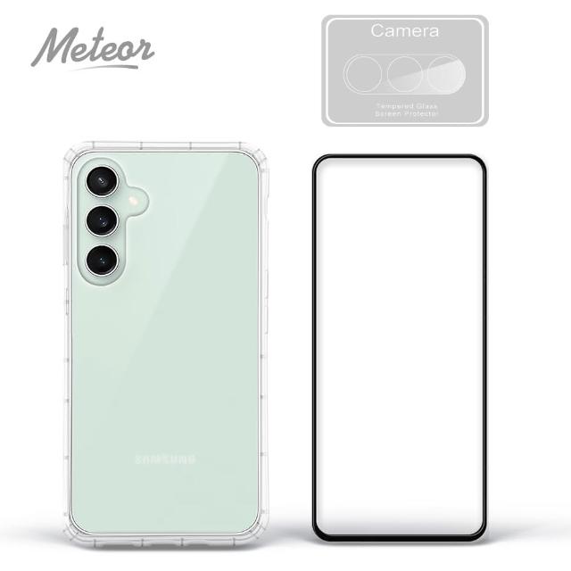 【Meteor】Samsung Galaxy S23 FE 手機保護超值3件組(透明空壓殼+鋼化膜+鏡頭貼)