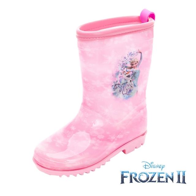 【Disney 迪士尼】正版童款 冰雪奇緣 雨鞋/防水 穿脫方便 櫻花粉(FOKL37953)