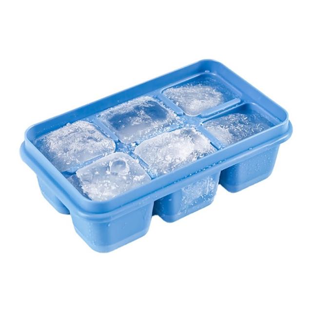 【小麥購物】六格矽膠製冰盒(製冰盒 冷凍 模具 冰塊盒 冰格 速凍 製冰模具 冰盒 脫模 硅)