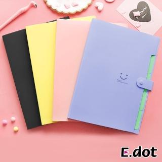 【E.dot】5入組 A4分類風琴夾/5層(文件夾/資料夾)