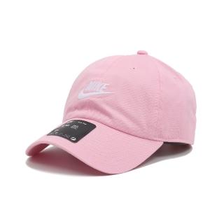 【NIKE 耐吉】棒球帽 Club Futura 老帽 粉紅 白 帽子 刺繡 復古 男女款 可調式(FB5368-690)