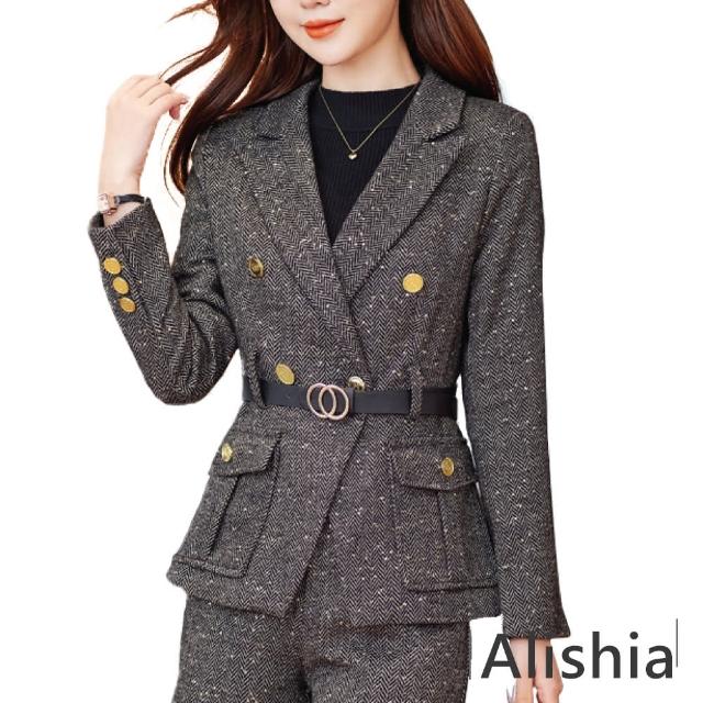 【Alishia】高雅女士休閒長袖小西裝外套(現+預 灰棕)