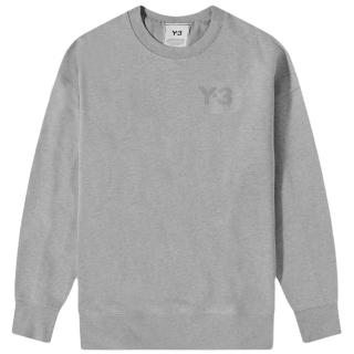 【Y-3 山本耀司】男款 品牌LOGO 長袖運動衫-灰色(S號、L號)
