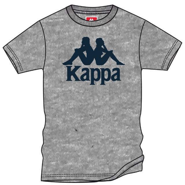 【KAPPA】義大利 型男純棉合身版短袖衫(灰藍 303LRZ0943)