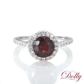 【DOLLY】1克拉 天然艷紅尖晶石18K金鑽石戒指(002)