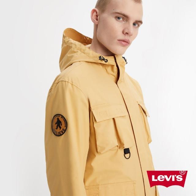 【LEVIS 官方旗艦】男款 野營系連帽風衣外套 / 多口袋機能設計 沙黃 熱賣單品 A5632-0001