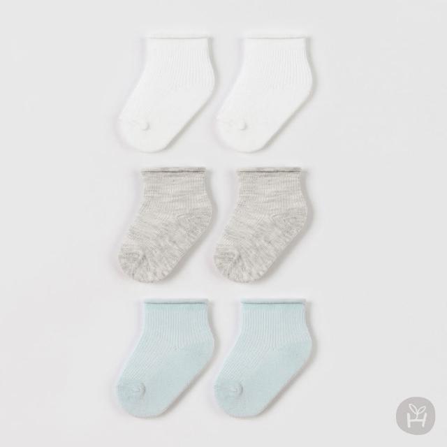 【Happy Prince】韓國製 Newborn自然感小王子嬰兒踝襪3雙組(寶寶襪子短襪)