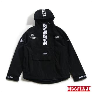 【IZZVATI】防潑水風衣罩衫-黑(品牌熱賣防潑水罩衫)