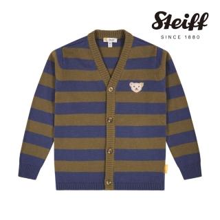 【STEIFF】熊頭童裝 針織條紋外套(外套)