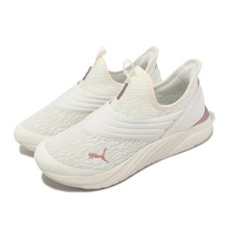 【PUMA】慢跑鞋 Softride Sophia 2 Slip Metal 女鞋 米白 玫瑰金 襪套 運動鞋(378789-02)