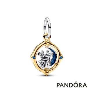 【Pandora官方直營】迪士尼《米奇與米妮》造型旋轉月亮雙色吊飾