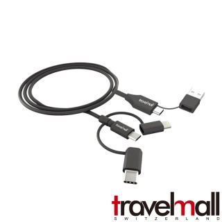 【Travelmall】5IN1 Type-C / USB-A 1M 數據傳輸快充線-黑(支援100W快速充電)