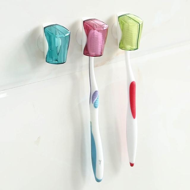 【PS Mall】吸盤牙刷防塵蓋 牙刷架 開合牙刷套 1組3個(J3095)