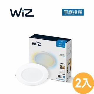 【Philips 飛利浦】2入 Wi-Fi WiZ 智慧照明 智能崁燈 舒適光 15CM 調光調色崁燈(PW003)