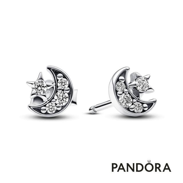 【Pandora官方直營】璀璨星月針式耳環