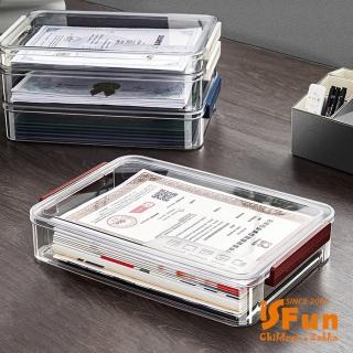 【iSFun】透視卡扣＊桌上證件文件整理收納盒