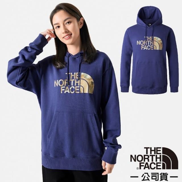 【The North Face】男女 U HERITAGE HALF DOME 保暖長袖連帽T恤.上衣(86PV-I0D 藍紫)