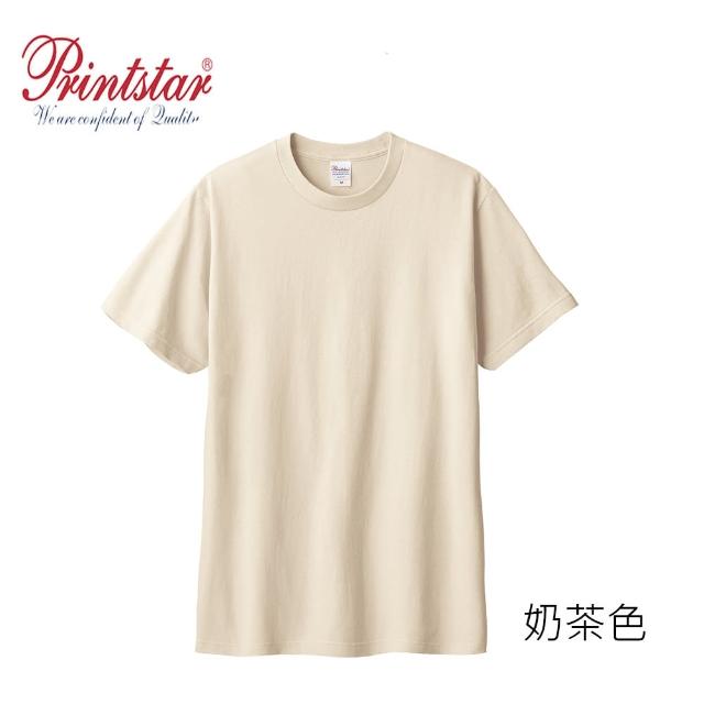 【PRINTSTAR】純棉 5.6oz 重磅T恤-男女同款(奶茶色)