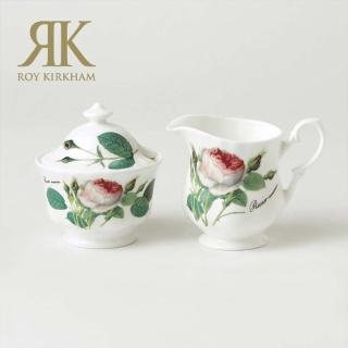 【英國ROY KIRKHAM】Redoute Rose 浪漫淺玫瑰系列 骨瓷有蓋糖/奶罐2件組(英國製造進口)