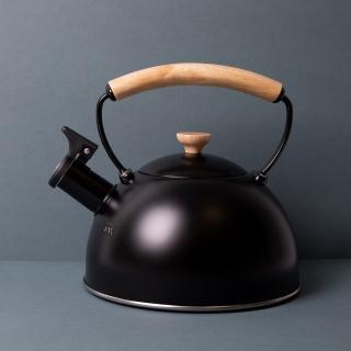 【LaCafetiere】木柄不鏽鋼笛音壺 墨黑1.6L(煮水壺 燒水壺)