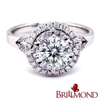 【brillmond jewelry】gia 1克拉 d/i1 18k白金台 放大環鑽戒(d/i1 18k白金台)