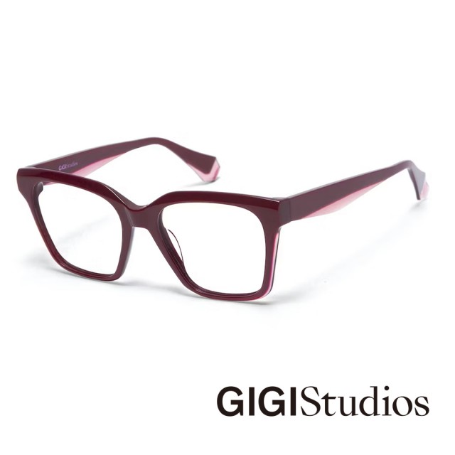 【GIGI Studios】俐落都會風格粗方框光學眼鏡(紅- MELLOW-6820/6)