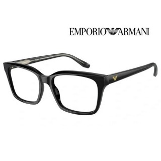 【EMPORIO ARMANI】亞曼尼 亞洲版 個性方框光學眼鏡 EA3219F 5017 黑 公司貨