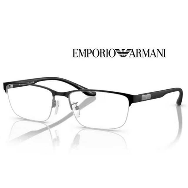【EMPORIO ARMANI】亞曼尼 亞洲版 時尚半框光學眼鏡 EA1147 3365 霧黑 公司貨