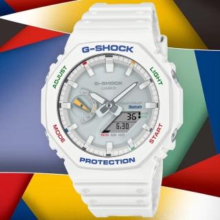 【CASIO 卡西歐】G-SHOCK 多彩繽紛 八角形錶殼 藍芽多功能雙顯腕錶 禮物推薦 畢業禮物(GA-B2100FC-7A)