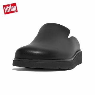 【FitFlop】GEN-FF MENS LEATHER MULES經典舒適木屐鞋/穆勒鞋-男(黑色)