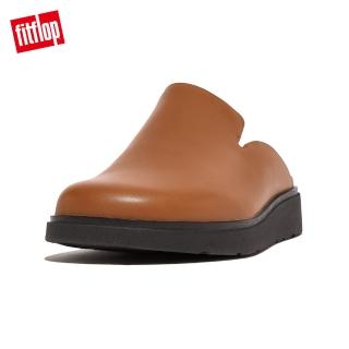 【FitFlop】GEN-FF MENS LEATHER MULES經典舒適木屐鞋/穆勒鞋-男(淺褐色)