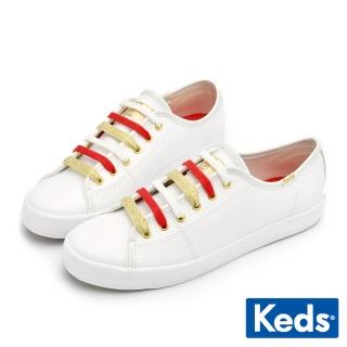 【Keds】KICKSTART 兔年限定皮革休閒小白鞋-白(9231W123481)