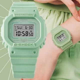 【CASIO 卡西歐】G-SHOCK WOMEN 時尚淡彩 纖薄輕巧方形電子錶-蘋果綠(GMD-S5600BA-3)