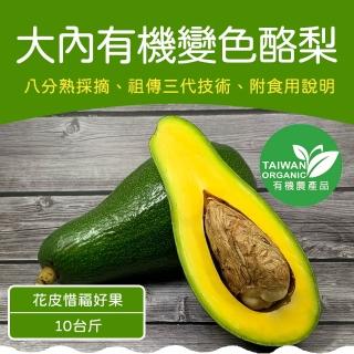 【農頭家】台南大內有機酪梨10斤x1箱(惜福花皮果_不影響食用)