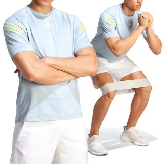 【adidas 愛迪達】TI 3S Tee 男款 淺藍色 運動 訓練 排濕 排汗 圓領 短袖 上衣 IJ8118
