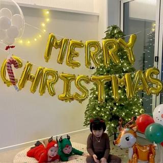 Merry Christmas聖誕節佈置金色字母氣球1組(聖誕節 氣球 派對 佈置 耶誕 掛飾 裝飾 布置)