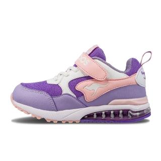 【KangaROOS】美國袋鼠鞋 童鞋 MEGA RUN 防潑水慢跑鞋 粉紫(KK21467)