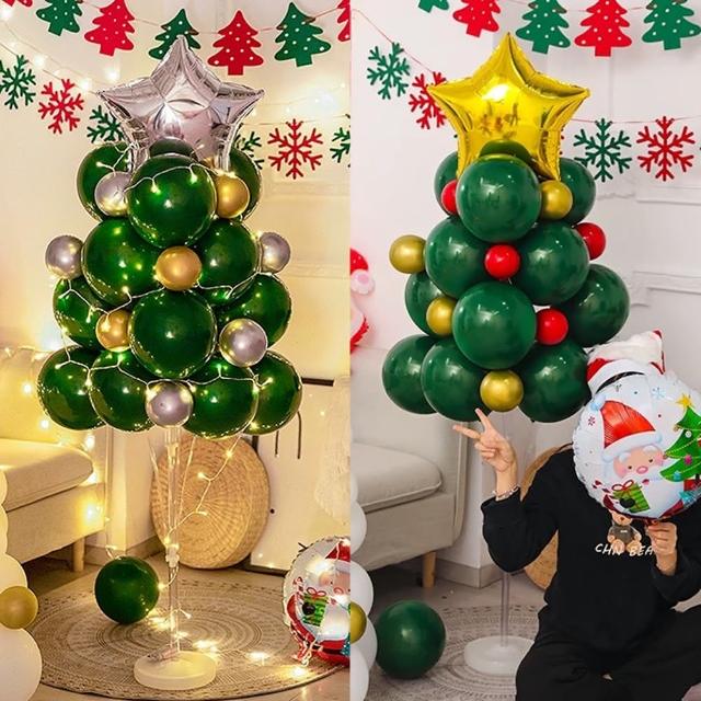 聖誕節佈置聖誕氣球樹支架組1組(聖誕節 氣球派對 佈置 聖誕 耶誕 布置 裝飾 氣球 地飄)