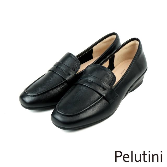 【Pelutini】經典素面便士樂福鞋 黑色(332001W-BL)