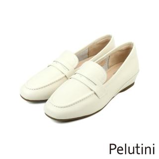 【Pelutini】經典素面便士樂福 白色(332001W-IV)