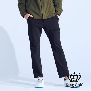 【KING GOLF】門市新品-男款合身彈力KING刺繡休閒高爾夫球長褲(深藍)