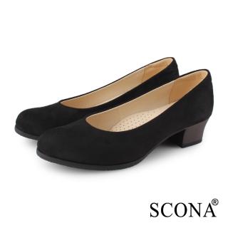 【SCONA 蘇格南】通勤舒適低跟鞋(黑色 31212-1)