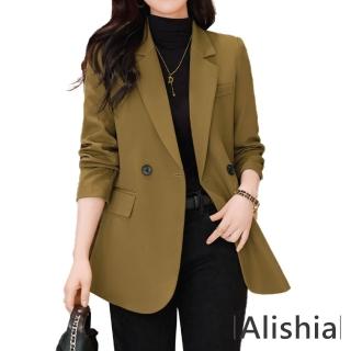 【Alishia】各式百搭風格簡約休閒西裝外套 S-4XL(現+預 黃 / 黑 / 軍綠)