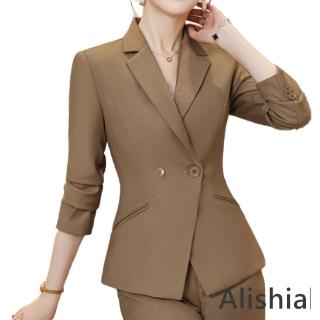 【Alishia】簡約時尚修身曲線商務正裝外套 S-4XL(現+預 米白 / 黑 / 棕)
