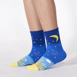 【needo socks】幾米 忘記親一下 。太陽月亮 3:4(棉襪/分左右腳的襪子/台灣設計製造/特殊舒適腳尖)
