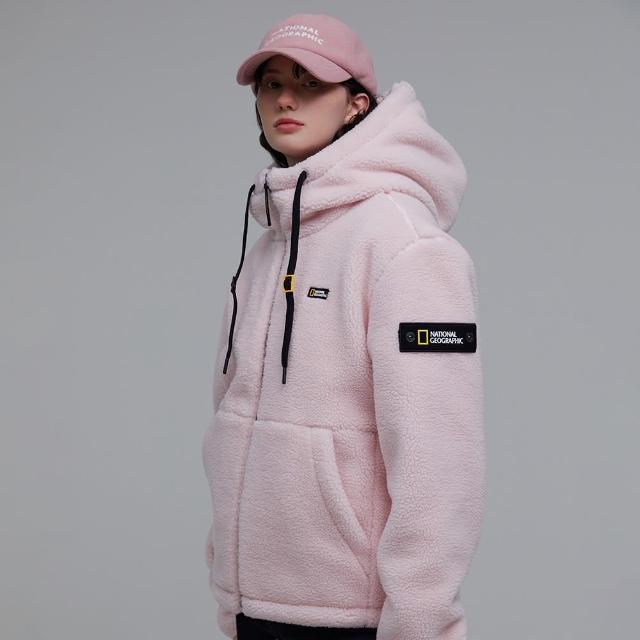 【National Geographic 國家地理】COSTONI FLEECE 拉鍊外套 - 粉紅色(男女同款/保暖絨毛外套)