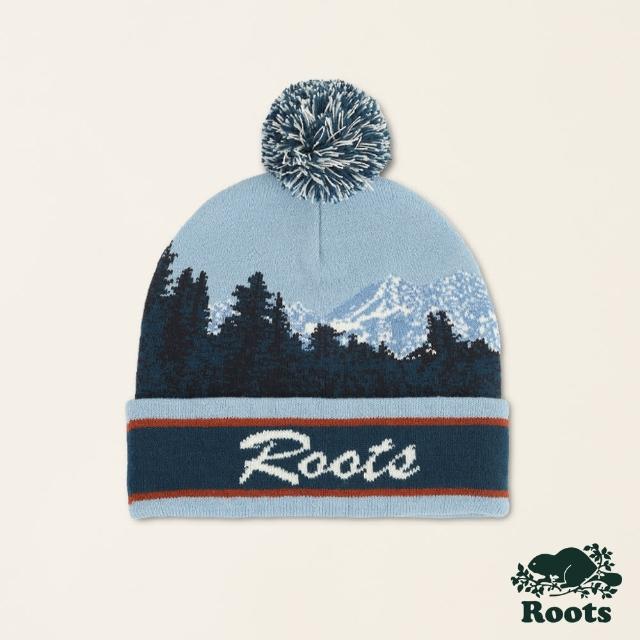 【Roots】Roots配件-率性生活系列 風景圖騰毛帽(冰川藍)
