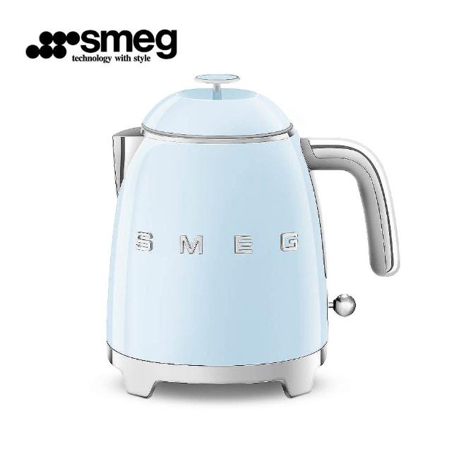 【SMEG】義大利迷你復古電熱水壺-粉藍色(KLF05PBUS)