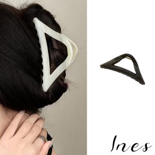 【INES】幾何抓夾 大三角抓夾/韓國設計優雅氣質幾何大三角造型抓夾 馬尾夾(6色任選)
