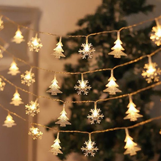 【北熊天空】雪花+聖誕樹燈串 10米 佈置燈串聖誕裝飾燈飾(聖誕燈 氣氛燈 串燈 聖誕節 聖誕佈置)